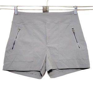 Athleta Womens Trekkie North Shorts SZ 4 Light Gray Nylon Stretch Active Hiking
